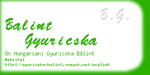 balint gyuricska business card